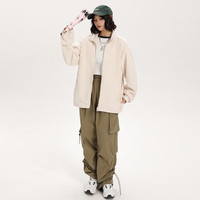 户外抓绒衣男女2025外套秋冬保暖摇粒绒开衫卫衣 象牙白 L