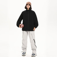 户外抓绒衣男女2025外套秋冬保暖摇粒绒开衫卫衣 骑士黑 L