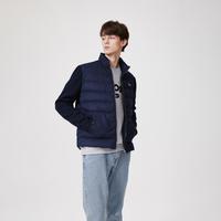 限尺码：LACOSTE 法国拉科斯特 LACOSTE男装冬季外套时尚拼接保暖羽绒服轻质鹅绒立领短款羽绒服