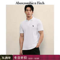 Abercrombie & Fitch 男装25夏季通勤POLO衫短袖T恤KI124-5182 白色 L (180/108A)