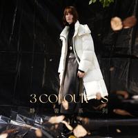 三彩 极寒鹅绒服长宽松立领时尚保暖白鹅绒被子服女S