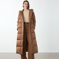 朗姿 霍尔多巴吉白鹅绒长款设计感小众外套女2024年冬款羽绒服