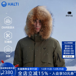 HALTI 芬兰男士羽绒服防风防泼水保暖貉子毛95绒派克服HDTDA56259S 牛油果绿色 170