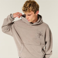 保暖服饰、限尺码：HOLLISTER 【复古水洗】保暖抓绒连帽卫衣 322-5163 棕色