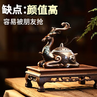 青沉 福鹿呈祥 鹿熏香炉 大号 长方形底座