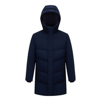 波司登羽绒服90绒连帽防风保暖长款休闲百搭秋冬外套B40144117 醉梦蓝5419 185/104A