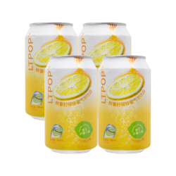萨瑞斯 一片鲜果柠檬蜂蜜气泡饮品300ml*4罐饮料便携果香浓郁