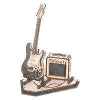 若客(ROKR)小提琴电吉他立体拼图木质手工diy拼装模型玩具 摇滚·电吉他