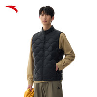 安踏男羽绒马甲丨男春保暖羽绒服休闲棉服跑步运动外套 基础黑-1 L (男175)