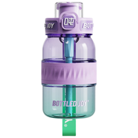 BOTTLED JOY吨吨桶大容量水杯运动水壶耐高温畅吨吨塑料水杯吨吨杯大水杯 1000ml 畅吨吨-绿紫仙踪