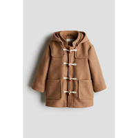 H&M HM童装儿童男童大衣冬季立领可拆卸衣帽粗呢外套1242008