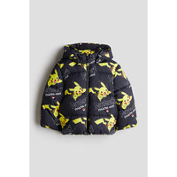 H&M HM童装男童棉服冬季皮卡丘保暖疏水外套1242009