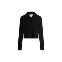 Calvin Klein Jeans24秋季女士休闲简约ck刺绣纽扣衬衫领修身T恤J224673 BEH-太空黑 M