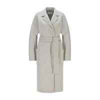 BOSS HUGO BOSS女士秋季通勤翻领系带羊毛大衣