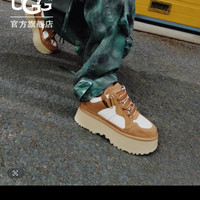 移动专享：UGG 秋夏季新款女士时尚舒适拼色厚底双系带低帮圆头休闲鞋1171541