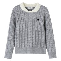 安奈儿 童装女童翻领毛衣长袖针织衫2025冬宽松保暖休闲