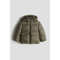 H&M HM童装儿童男童棉服冬季保暖立领长袖拉链疏水连帽棉袄1232402