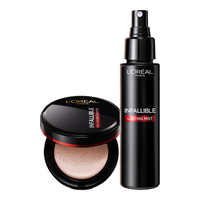 L'OREAL PARIS 巴黎欧莱雅 恒放溢彩持色彩妆组合 (哑光遮瑕轻垫霜#200 14g+持妆喷雾 100ml)