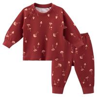 婴幼儿内衣套装春秋季纯棉过年服宝宝衣服裤子周岁红色喜庆两件套