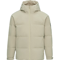 HLA海澜之家羽绒服男24连帽条纹印花保暖外套男冬季HWRAW4W029A 米杏68 185/100A 2XL165~176斤