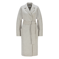 BOSS HUGO BOSS女士秋季通勤翻领系带羊毛大衣