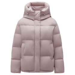 坦博尔 25冬季羽绒服女短款保暖连帽休闲加厚外套
