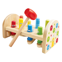 Hape 木质玩具 跷跷板彩虹敲棒台