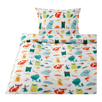 宜家 LATTJO拉特奥被套和枕头套动物纯棉床品现代简约 动物/多色150x200/50x80cm