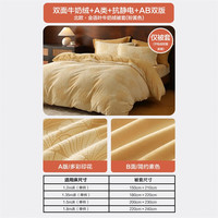 水星家纺被套单件 牛奶绒加厚秋冬保暖床品撸猫感被罩被套