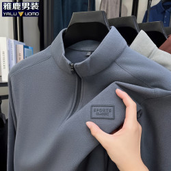 雅鹿男装 雅鹿德绒拉链卫衣加厚保暖