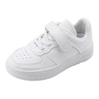 温小影学校儿童小白鞋男女童软底小白色运动鞋演出 白色皮面 38 内长22.5CM