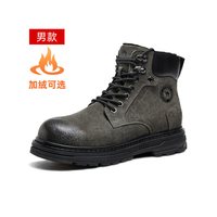 【王俊凯同款】骆驼 CAMEL马丁靴男鞋冬2025男生增高加绒户外大黄靴 G15WXE2083R 砖瓦灰【加绒】 36