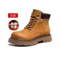 【王俊凯同款】骆驼 CAMEL马丁靴男鞋冬2025男生增高加绒户外大黄靴 G25W076038R 沙漠黄【加绒】 39
