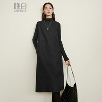 晚白【新品】2025冬季简约气质毛呢裙时尚休闲含羊毛法式无袖连衣裙 深灰色 XL