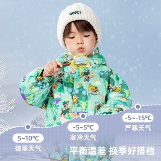 儿童羽绒服男童冬装2024男宝宝加厚保暖外套冬季男孩面包服潮 红色阿奇男（244PS0282）