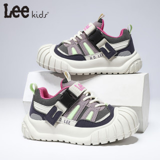 LEE KIDS童鞋秋季儿童跑步鞋男大童时尚透气休闲鞋防滑运动鞋女童 灰紫 33 【脚长207mm】