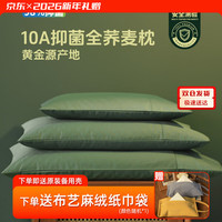 原野春荞 荞麦枕头抑菌成人学生枕芯颈椎枕纯荞 (枕套款)青 单只 40cm*70cm (大号-成人标准款)