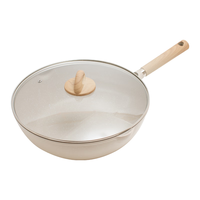 冀铁锤炒锅不粘锅麦饭石色家用炒菜锅少油烟小炒锅电磁炉燃气通用 32cm 适用4-5人-轻巧锅身 32cm