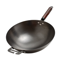 冀铁锤章丘炒锅铁锅炒菜锅不易粘锅手工锻打无涂层熟铁燃气灶开锅款34cm 【免开锅】锤印轻便款赠锅盖 34cm