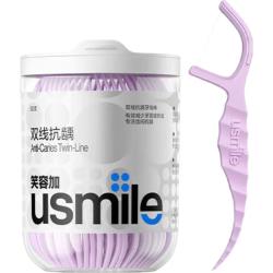 笑容加usmile双线清新牙线单独包装超细家庭装牙签线剔牙线牙线棒