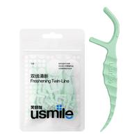 usmile 笑容加 双线清新牙线棒袋装 18支*1