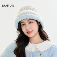 移动专享：SANFU 复古条纹毛边盆帽西瓜帽 潮流时尚个性服饰配件帽子850298