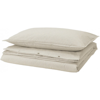 宜家 SOLFIBBLA索菲布拉被套枕套纯棉家用卧室 白米黄条纹被套和枕套150X200cm