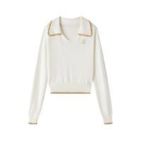 DT·LANDO 秋季【薄款设计感撞色针织衫】棉混纺长袖小众开衫女上衣