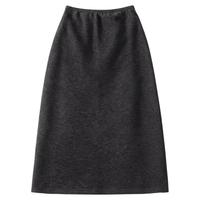 水墨佳人高腰羊毛半身裙女秋冬中长款A字直筒裙通勤风棕色裙子