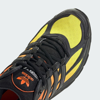 adidas ADISTAR CUSHION网面透气贴合老爹鞋男女阿迪达斯三叶草   黑色/碳黑/橙黄   42.5