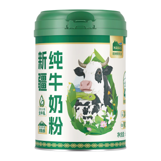 HANAS 全脂牛奶粉 新疆纯牛奶粉成人奶粉早餐牛奶粉 650g/罐 全脂罐装牛奶粉65