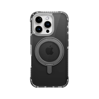 ROCK/洛克 防摔全包 iPhone16 ProMax保护套 Magsafe磁吸旋转支架 PC+TPU+铝合金 透黑