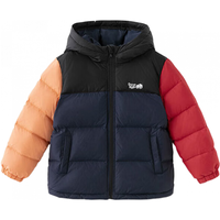 戴维贝拉（DAVE＆BELLA）男童外套儿童羽绒服204秋装中大童连帽上衣三防小女孩外衣 深蓝色 140cm（身高130-140cm）