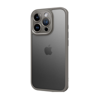 ROCK适用苹果16ProMax手机壳iPhone16ProMax保护套肤感镜头全包精孔亲肤防摔简约硅胶不粘指纹男女灰色 【半透磨砂|镜头全包】灰色